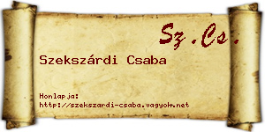 Szekszárdi Csaba névjegykártya