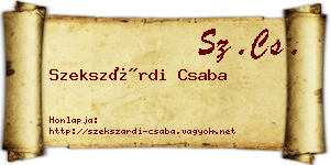 Szekszárdi Csaba névjegykártya