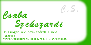 csaba szekszardi business card
